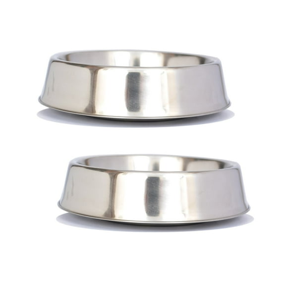Iconic Pet 2-Pack Anti Ant Stainless Steel Non Skid Pet Bowl For Dog or Cat, 16 Oz, 2 Cup