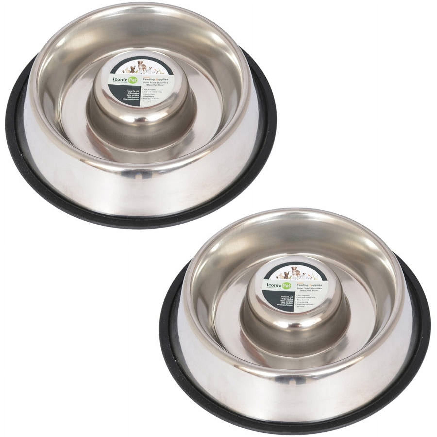 Medium Stainless Steel Anti-Skid Slow Feeder Pet Bowl