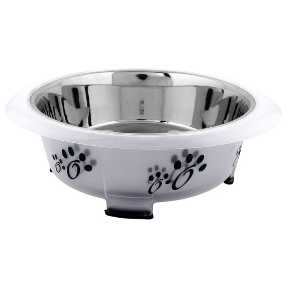 Iconic Pet Color Splash Designer Oval Fusion Bowl in Gray- Large