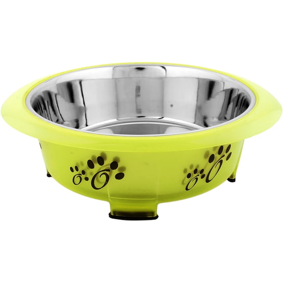 Iconic Pet Color Splash Designer Oval Fusion Bowl in Green- Medium
