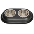 thumbnail image 1 of Iconic Pet Color Splash Stainless Steel Double Diner (Black) For Dog/Cat, 1/2 Pt, 8 Oz, 1 Cup, 1 of 3