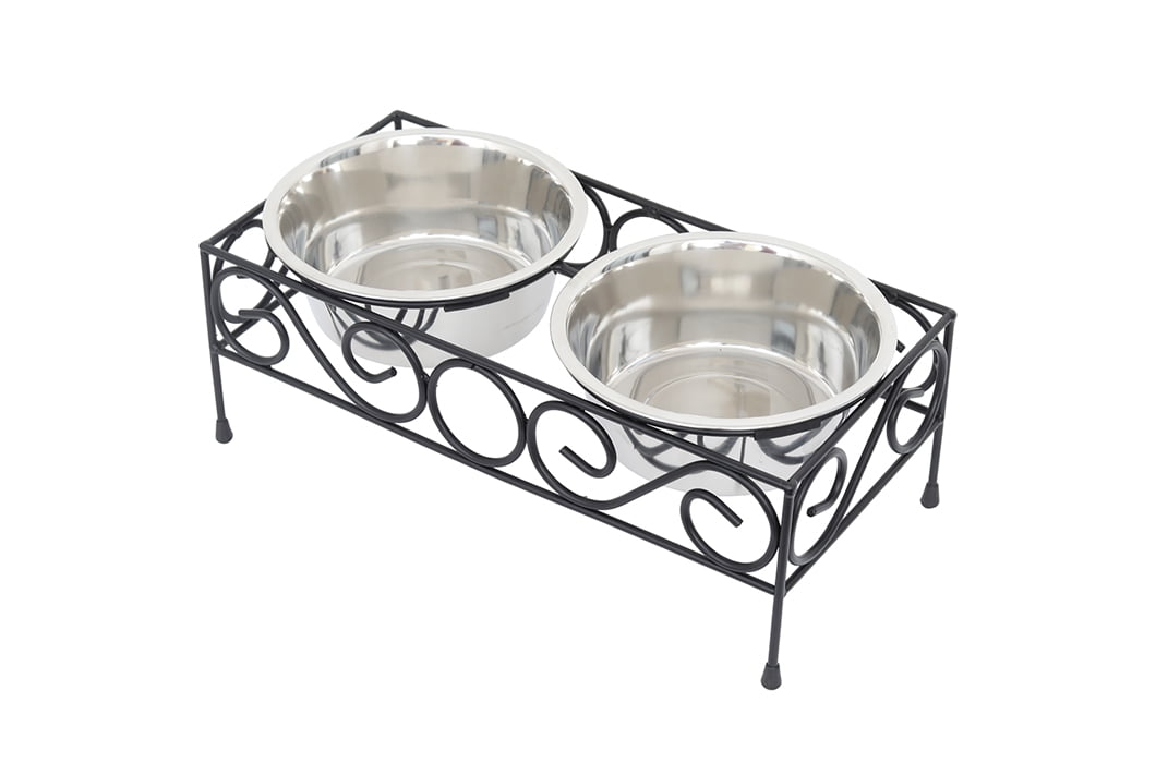 Iconic Pet Elevated wired pet double diner - Large- 64 Oz