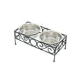 thumbnail image 1 of Iconic Pet Elevated wired pet double diner - Large- 64 Oz, 1 of 8