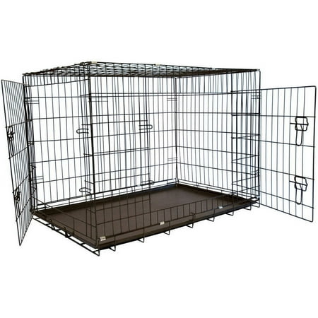 Iconic Pet Foldable Double Door Pet Crate with Divider, Small, 30"L