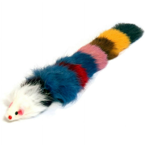 Iconic Pet - Multi-Colored Fur Weasel Toy