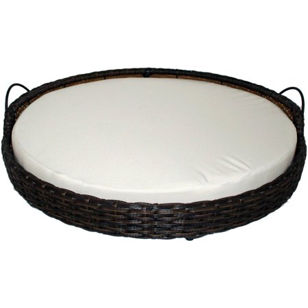 Iconic Pet Rattan Round Pet Bed with Handles – Indoor/Outdoor