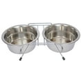 thumbnail image 1 of S. Steel Double Diner with Wire Stand for Dog or Cat - 1 Qt - 32 oz - 4 cup, 1 of 2