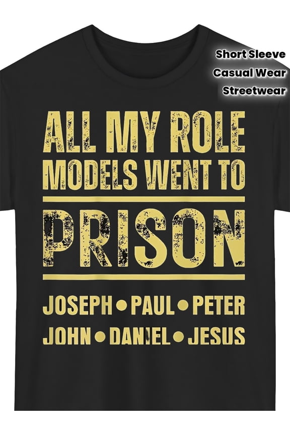 Iconic Prison Crew Neck Short Sleeve Streetwear Top Unisex T-Shirt, S - 5XL