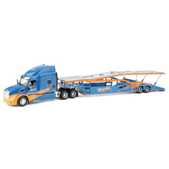 Iconic Replicas 1/64 Peterbilt 579 Semi Truck with Car Hauler Trailer 64-0527