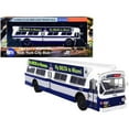 thumbnail image 1 of Iconic Replicas  1-87 Scale No M6 Fly Delta Sides New York City Transit Bus with Bus-o-rama Boards, White, Blue & Silver, 1 of 1