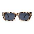 thumbnail image 1 of Iconic Retro Square Narrow Rectangle Plastic Womens Sunglasses Beige Tortoise Black, 1 of 4