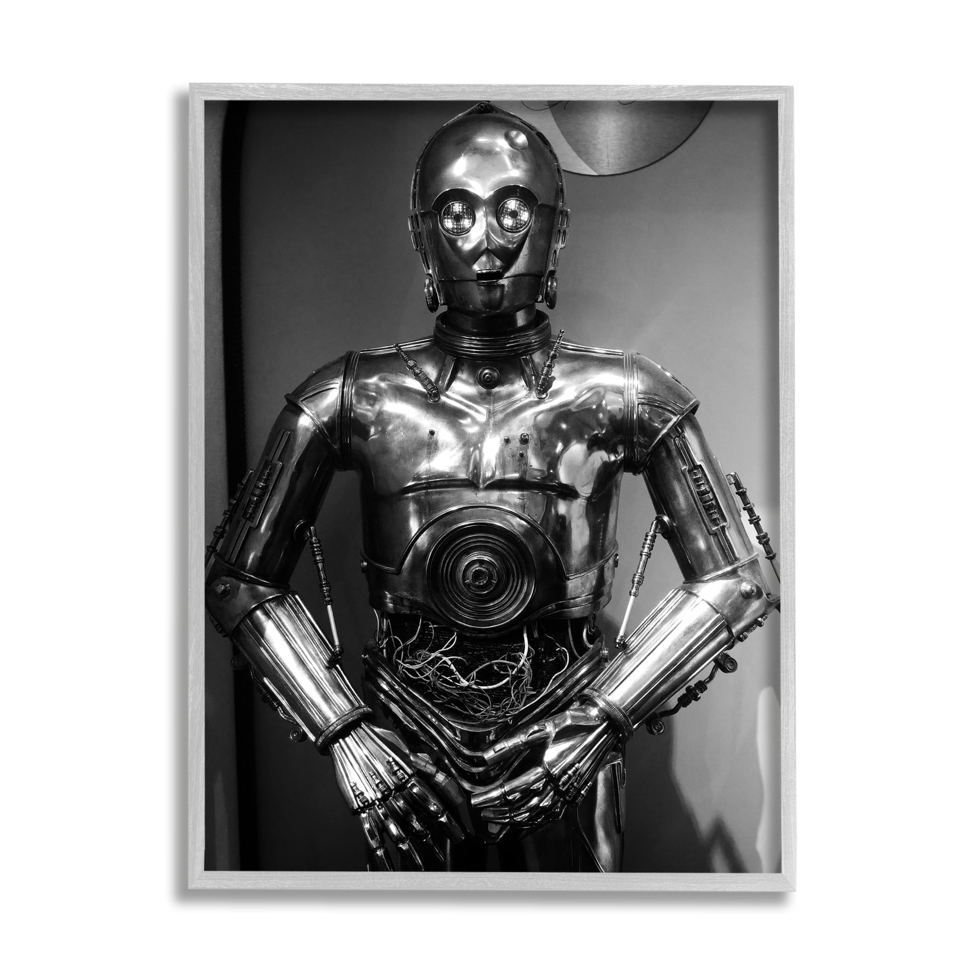 Stupell Industries Iconic Robot Science Fiction Character Black White,16 x 20,Designed by Nice Nshuti