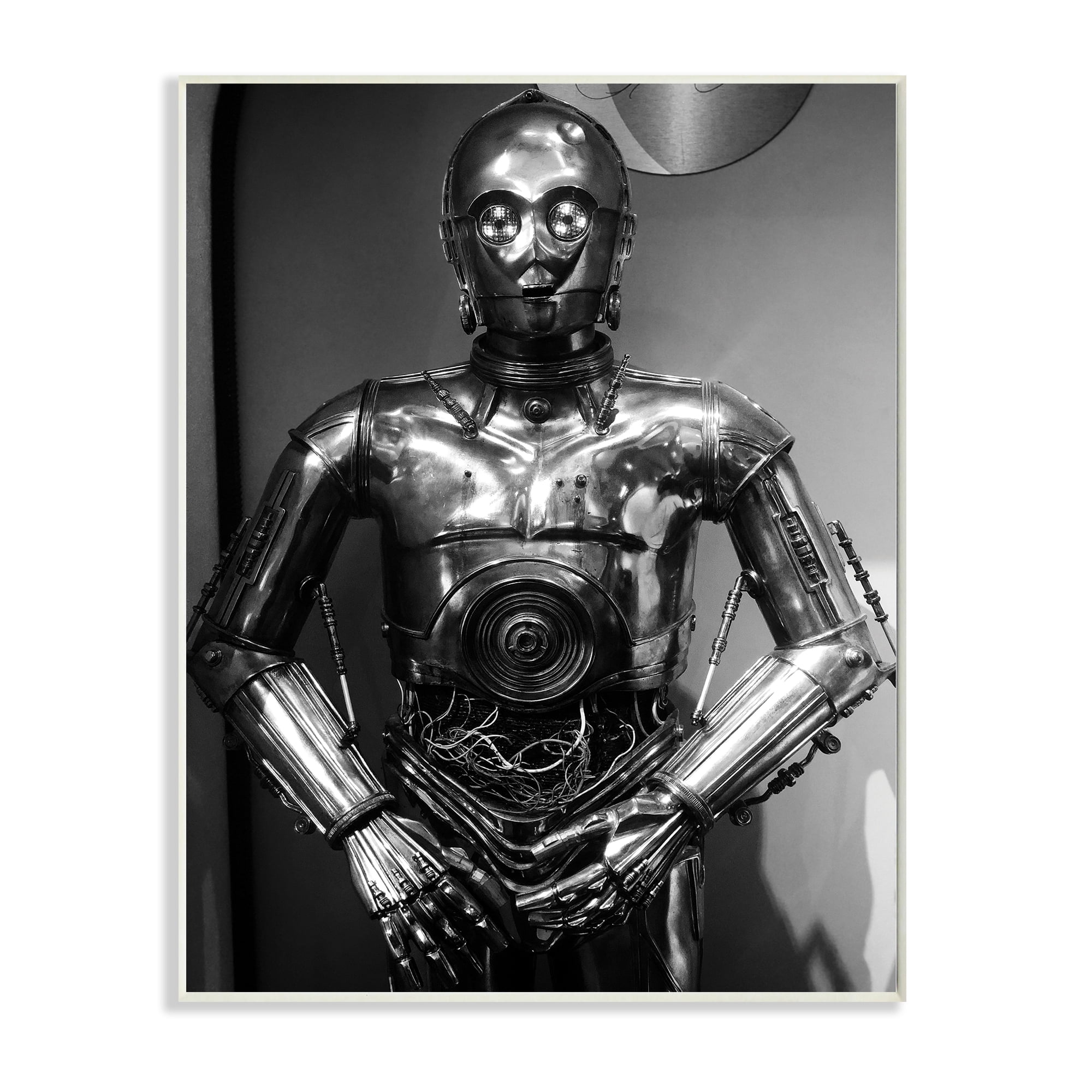 Stupell Industries Iconic Robot Science Fiction Character Black White,13 x 19,Designed by Nice Nshuti