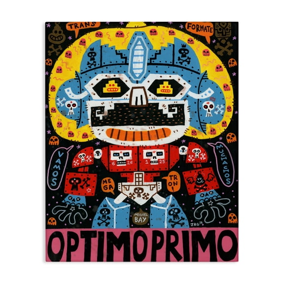 Stupell Industries Iconic Robotic Character Collage Canvas Wall Art, design by Jorge R. Gutierrez
