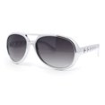 thumbnail image 1 of Iconic Rock and Roll Flashy Metallic Finish Plastic Racer Sunglasses Silver - Smoke, 1 of 4
