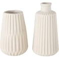 thumbnail image 1 of Iconic Scandi Vase 2 Piece Set, Beige, Matte Finish Glaze, Water-tight, Porcelain, 6.75 Inches Tall, 1 of 7