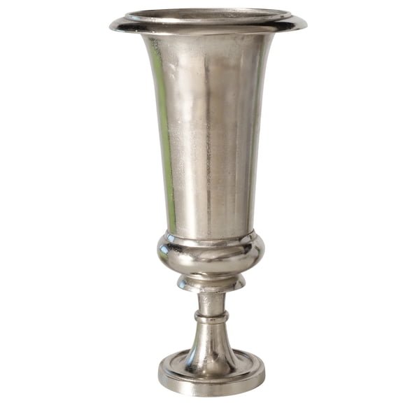 WHW Whole House Worlds Iconic Silver Trophy Floor Vase, Free Standing, Thick Metal, Hand Cast Aluminum, 24.75 Inches, 2 Gallon Capacity, Modern