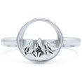thumbnail image 1 of Iconic Snow Capped Mountains Circle Dainty Lover Ring Band 925 Sterling Silver Size 5, 1 of 5