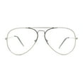 thumbnail image 1 of Iconic Tear Drop Clear Lens Metal Rim Cop Glasses Silver, 1 of 4