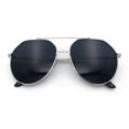 thumbnail image 1 of Iconic Tear Drop Oversize Metal Rim Racer Sunglasses Silver - Black, 1 of 7