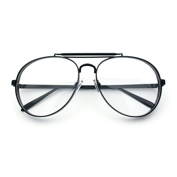Iconic Tear Drop Thick Dimensional Metal Rim Racer Fashion Eyeglasses Black