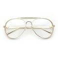 thumbnail image 1 of Iconic Tear Drop Thick Dimensional Metal Rim Racer Fashion Eyeglasses Gold, 1 of 7