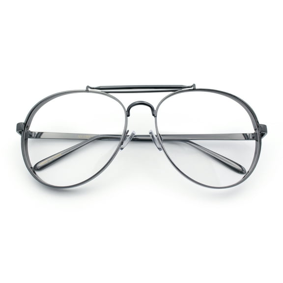 Iconic Tear Drop Thick Dimensional Metal Rim Racer Fashion Eyeglasses Gunmetal