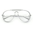 thumbnail image 1 of Iconic Tear Drop Thick Dimensional Metal Rim Racer Fashion Eyeglasses Silver, 1 of 7