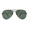 thumbnail image 1 of Iconic Tempered Glass Lens Tear Drop Shape Wire Rim Cop Sunglasses All Black, 1 of 4