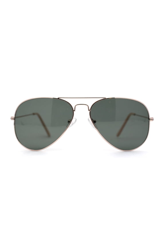 Iconic Tempered Glass Lens Tear Drop Shape Wire Rim Cop Sunglasses Gold Black