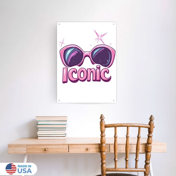 Iconic Vertical Tin Sign Wall Decor by Dancing Littles Jungle - Size 12x16 inch