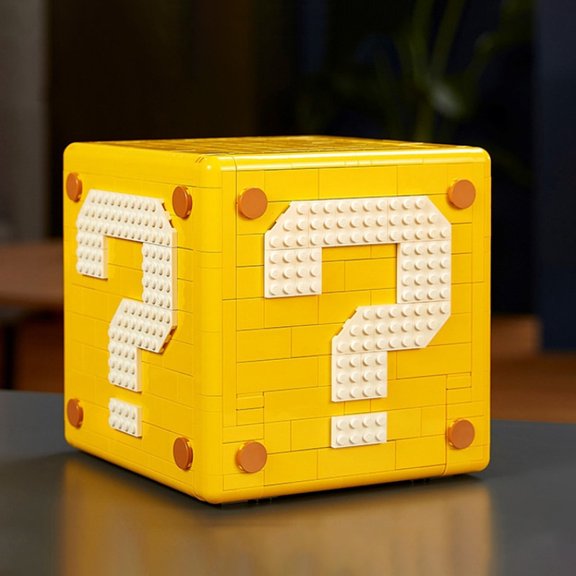 Iconic Video Game Inspired Question Block Building Set - 3D Puzzle Construction Kit with Interlocking Bricks, Collectible Display Model for Adults & Teens, Birthday Gift