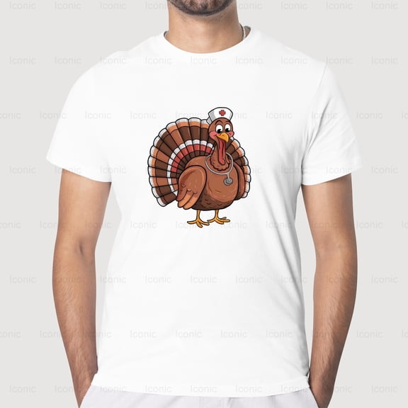 Iconic92 Nurse Turkey, Nurse Gift, Thanksgiving Nurse, Funny Image T-Shirt , for Unisex, up to size 5XL