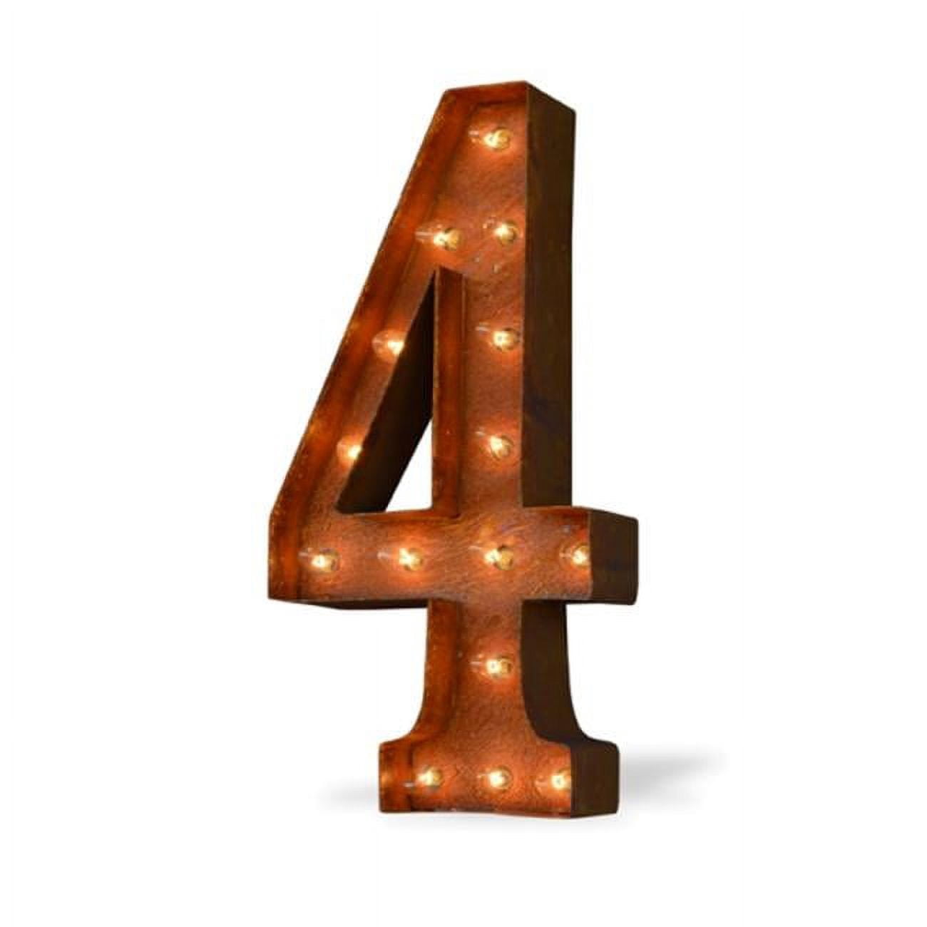 Iconics Indoor & Outdoor Number 4 Icon Marquee Light Sign - Walmart.com