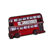 Iconics Symbol Red Bus Brooch Pin Alloy Jewelry Gift For Friend Travel Lapel Accessory