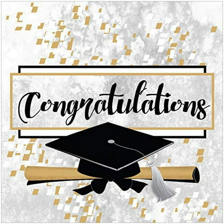Iconikal Disposable Paper Dinner Party Napkins, Congratulations Graduate, 85-Count