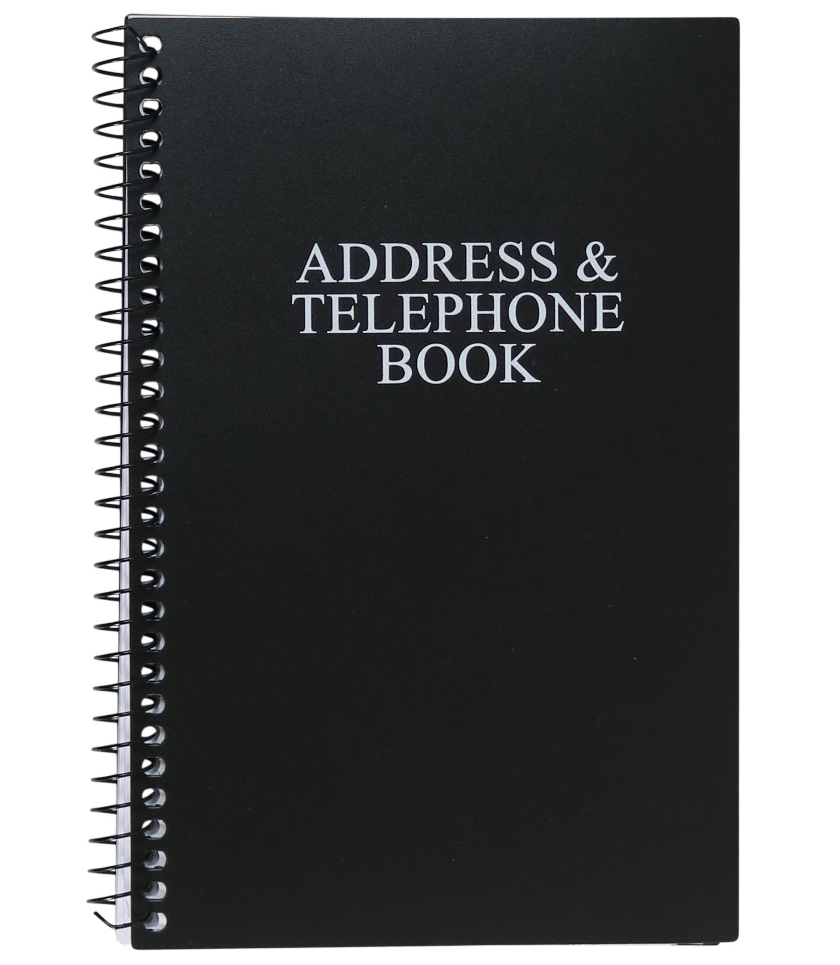Iconikal Spiral-Bound Address and Telephone Book with Plastic
