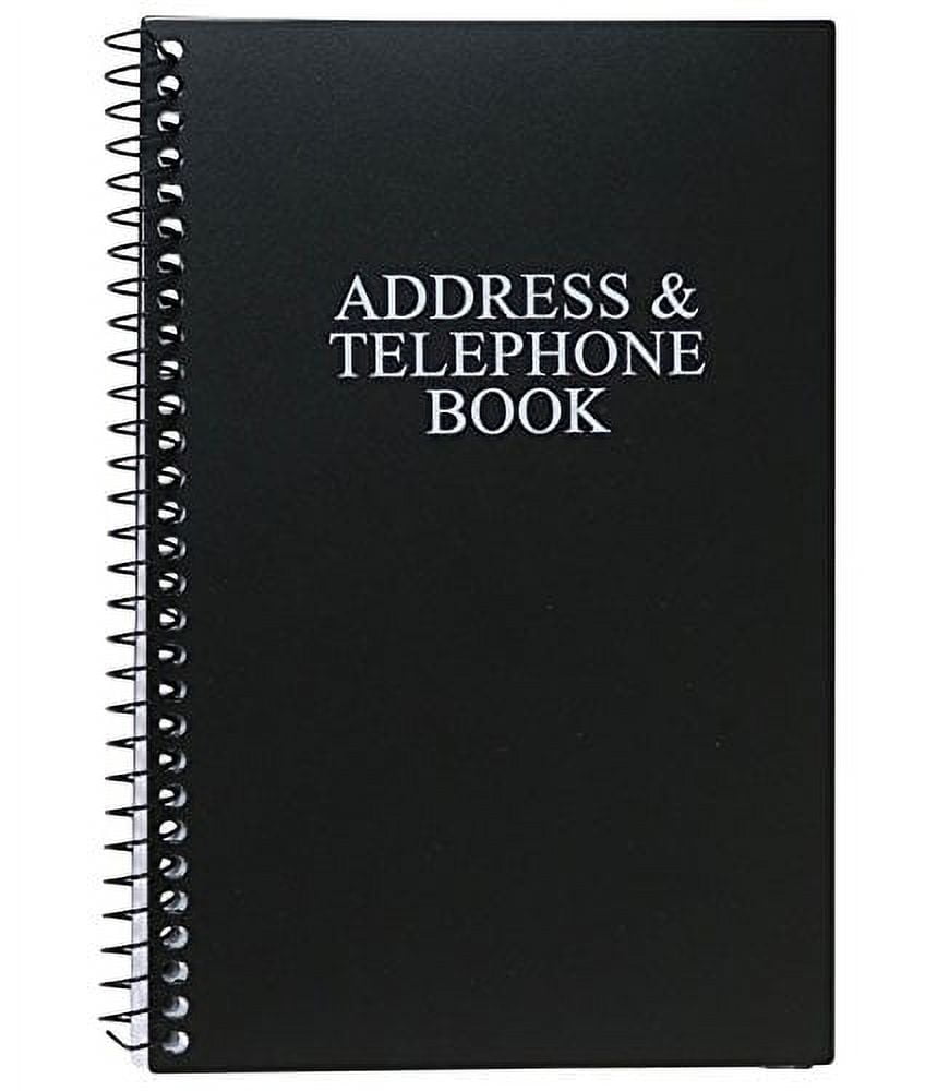 Iconikal SpiralBound Address and Telephone Book with Plastic Cover