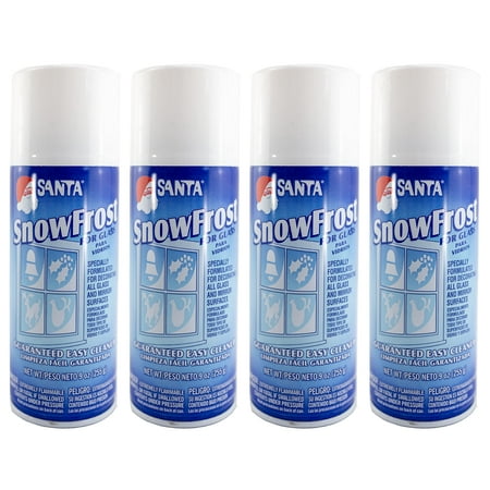 Iconikal Spray-On Glass & Window Décor, Snow Frosted Glass Spray Paint, 9 Fluid Ounces, 4-Pack