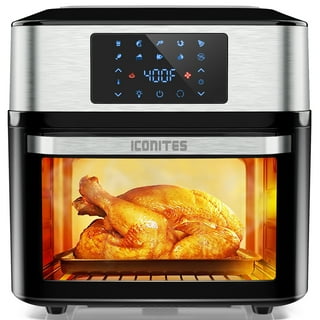 Cosmo 32 qt. Compact Electric Air Fryer Toaster Oven with Air Fry Basket,  Rotisserie Fork, 1800W in Stainless Steel COS-317AFOSS - The Home Depot