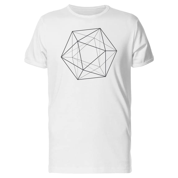 Icosahedron Polygonal Line Art Tee Men's -Image by Shutterstock