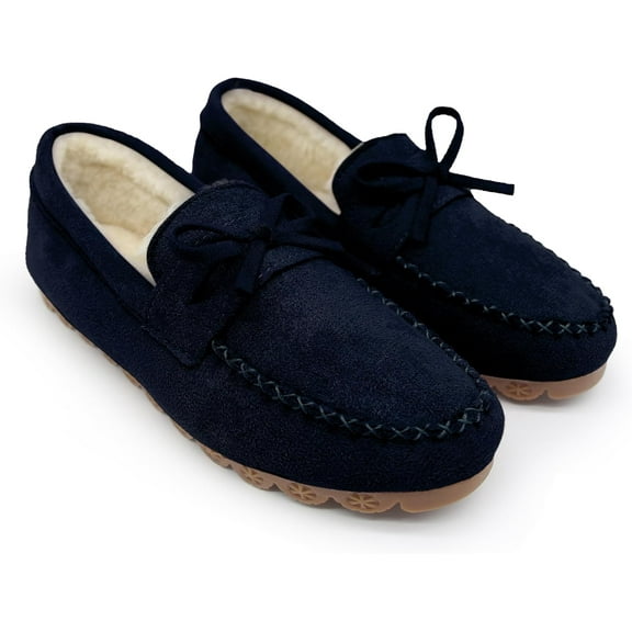 Icosilify Cosy Winter Moccasins House Slippers For Women: Warm Fur Fuzzy Indoor & Outdoor Walking Womens & Ladies Shoes