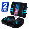 thumbnail image 1 of Guttylief Coccyx Seat Cushion & Lumbar Support Pillow for Office Chair, Wheel Chair and Car, Memory Foam Back & Tailbone Support, Black, 1 of 10