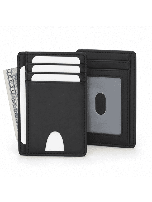 Slim Credit Card Holder, RFID Blocking Minimalist Wallet,Front Pocket Wallet for Man Women, Black