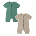 thumbnail image 1 of Icvfdpl 2PCS Baby Boy Girl Pajamas Bamboo Newborn Infant Solid Color Rompers Zipper Short Sleeve Sleeper Jumpsuit Soft Loungewear Outfit, 1 of 3
