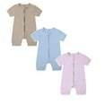 thumbnail image 1 of Icvfdpl 3PCS Todder Baby Pajamas Pj'S Bamboo Newborn Infant Solid Color Rompers Zipper Short Sleeve Sleeper Jumpsuit Skin-Friendly Sleepwear, 1 of 3