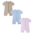 thumbnail image 1 of Icvfdpl 3PCS Todder Baby Pajamas Pj'S Bamboo Newborn Infant Solid Color Rompers Zipper Short Sleeve Sleeper Jumpsuit Skin-Friendly Sleepwear, 1 of 3