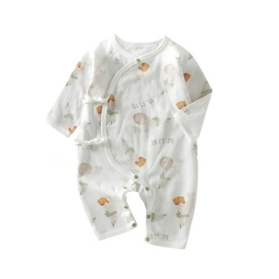 Icvfdpl Baby Boy Girl Outfit Long Sleeve Flowers Prints Ribbed Romper Jumpsuit Clothes Skin-Friendly 1-3 Months