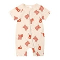thumbnail image 1 of Icvfdpl Baby Boy Girl Outfit Summer Short Sleeved Dinosaur Print Double Zipper Crawl Suit Bodysuit Breathable Sleepwear 12-18 Months, 1 of 3