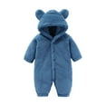 thumbnail image 1 of Icvfdpl Babys Boys Girls Snowsuit Winter Coat Solid Color Bear Warm Hooded Romper Jumpsuit Outfits Adorable Baby Versatile, 1 of 3